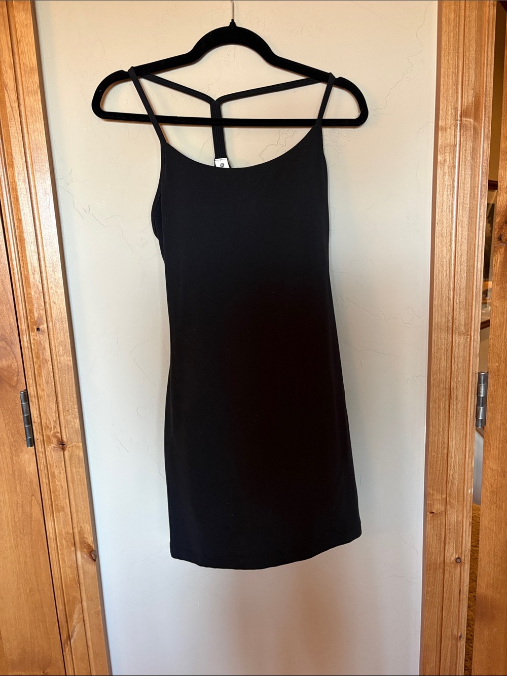 lululemon athletica Black Slip Mini Dress with T-Strap Back